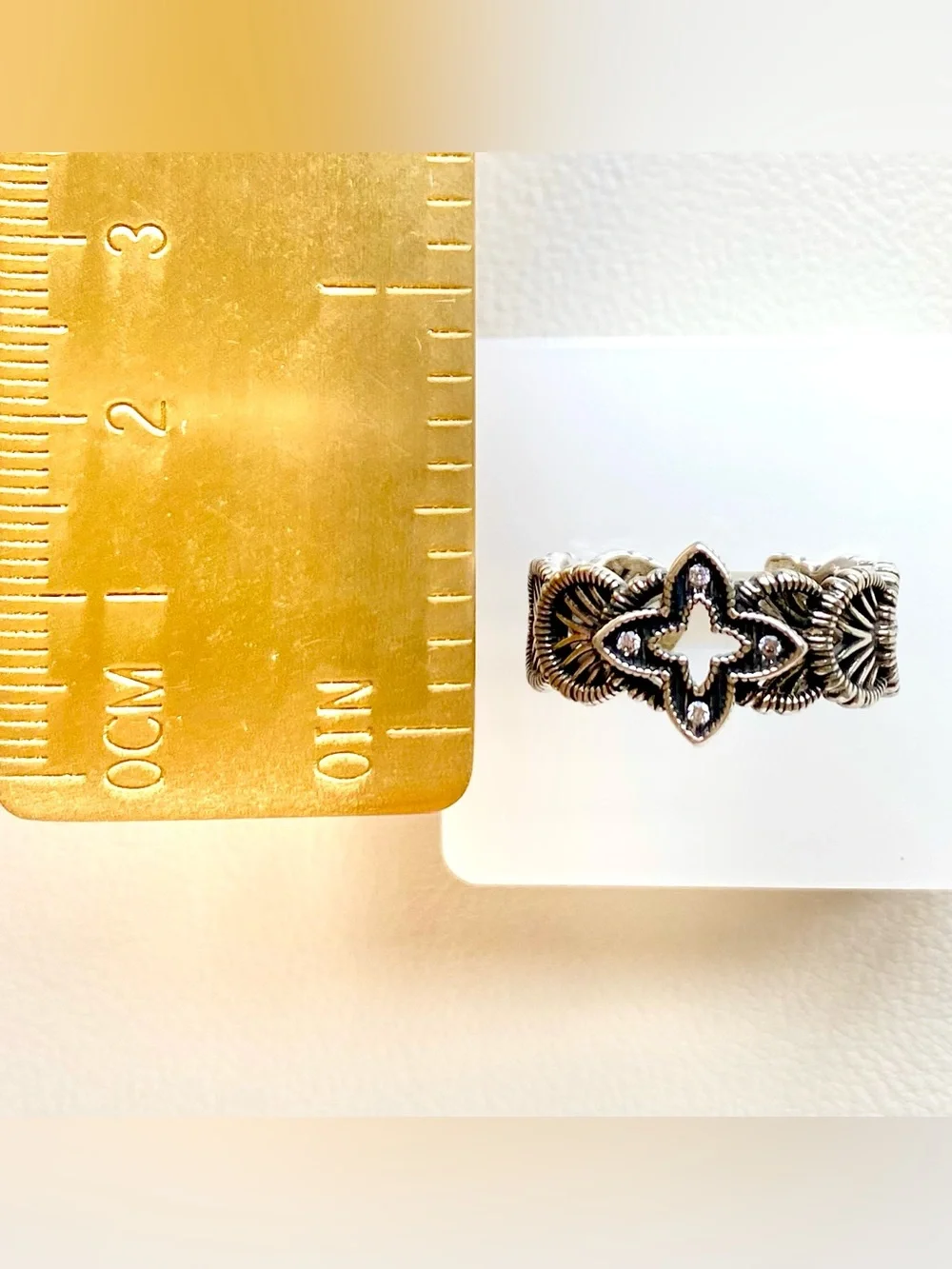 Silver Filigree Flower Ring - Adjustable